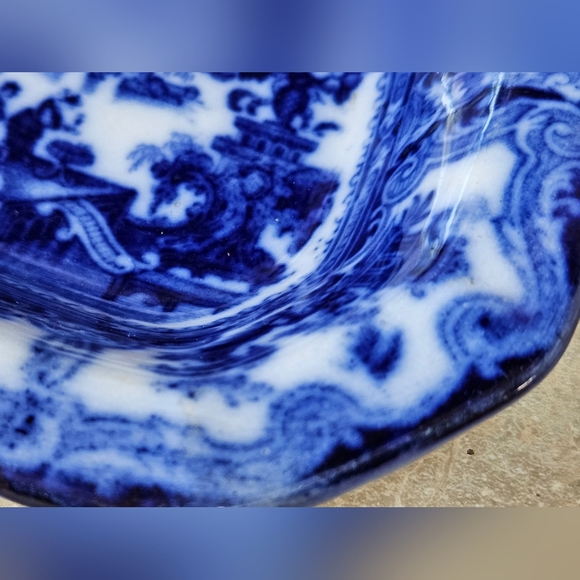 SOLD! Flow Blue W. Adams & Co Kyber pattern Antique c.1890's Excellent Condition - Picture 2 of 13